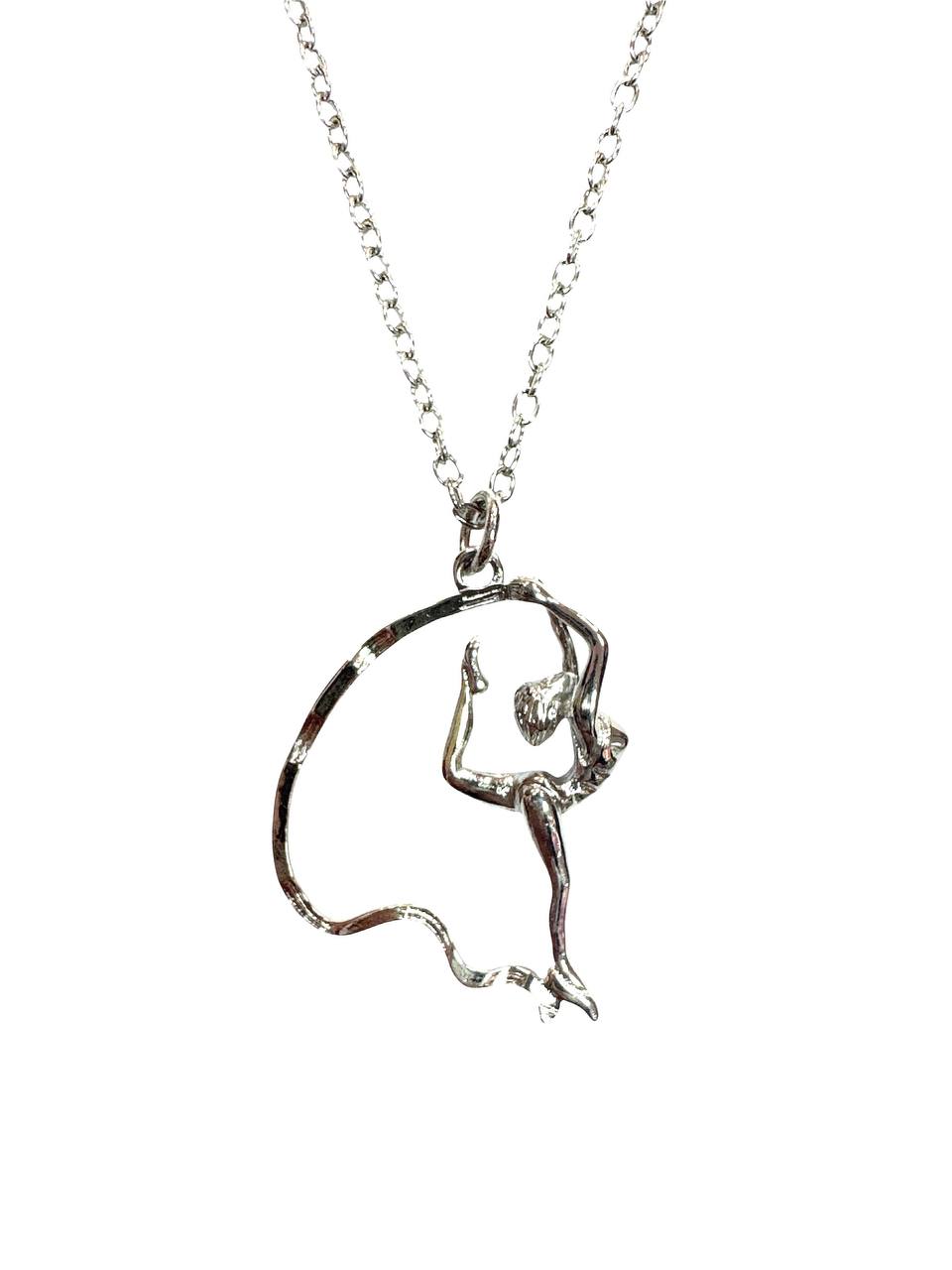 KOMKOV brooch green gymnast with hoop sitting down (Копировать)