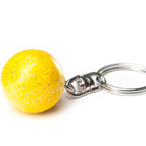 "KOMKOV" yellow ball keychain