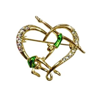 Brooch "KOMKOV" gymnast in a heart