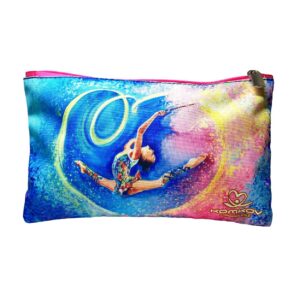 Cosmetic bag small KOMKOV “Gymnast with a ribbon in the heart”