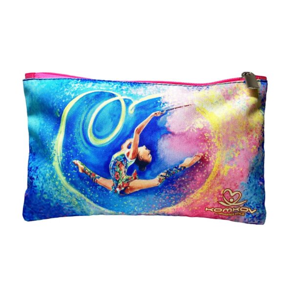 Cosmetic bag small KOMKOV “Gymnast with a ribbon in the heart”