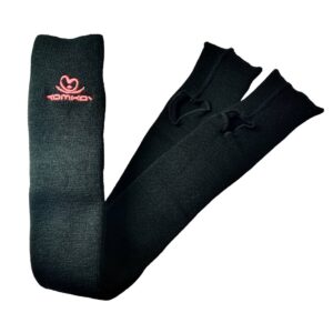 KOMKOV gaiters black with pink logo