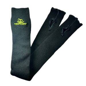 KOMKOV gaiters black with lemon logo