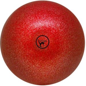 Ball 16 cm red with glitter