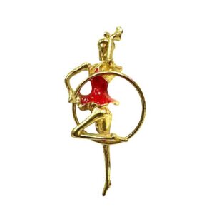 KOMKOV brooch gymnast red with standing hoop