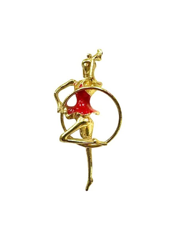 KOMKOV brooch gymnast red with standing hoop
