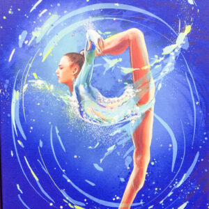 Painting on canvas "Gymnast with water"