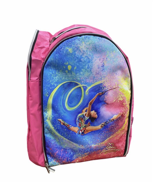 KOMKOV backpack with side pocket "Gymnast with ribbon in heart"