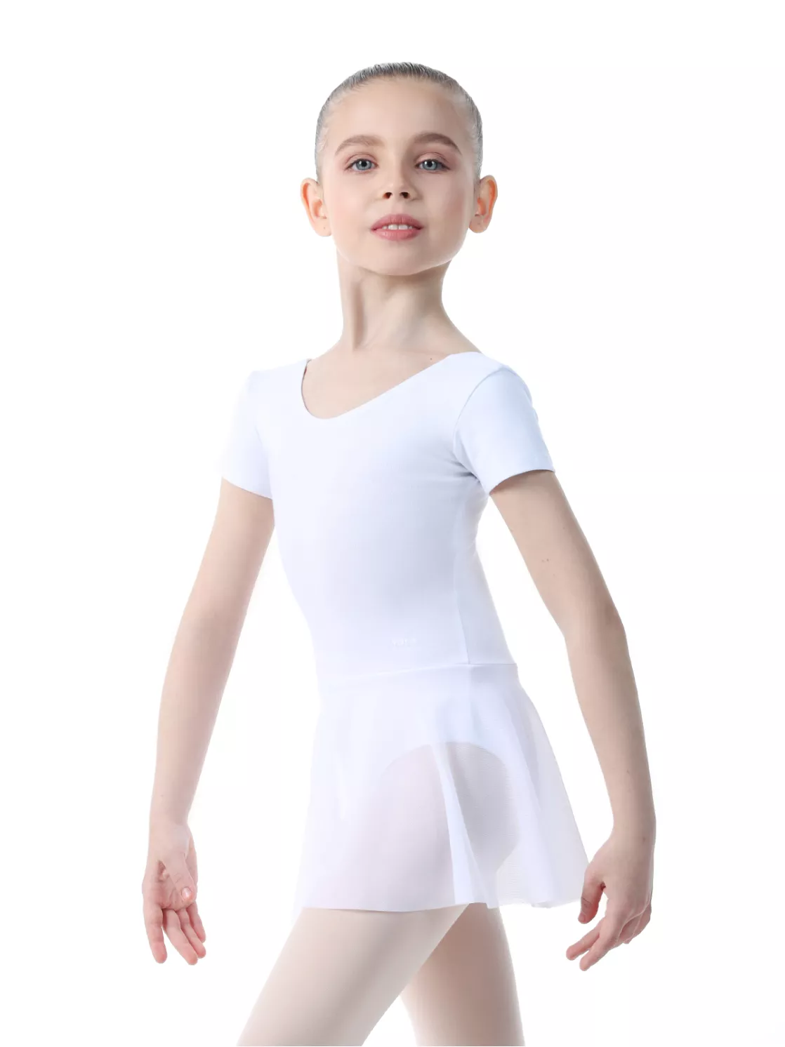T-shirt leotard SOLO with skirt white T-shirt leotard SOLO with skirt white