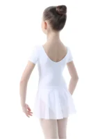 T-shirt leotard SOLO with skirt white