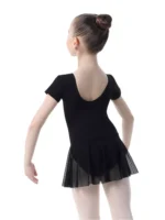 T-shirt leotard SOLO with skirt black