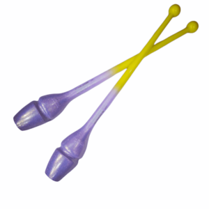 SASAKI clubs 40.5 cm yellow and lilac with sequins