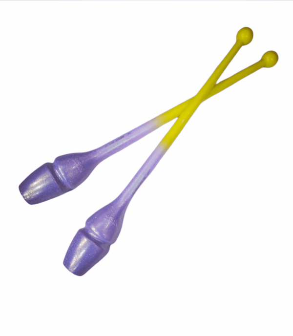 SASAKI clubs 40.5 cm yellow and lilac with sequins
