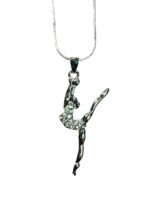 Кулон с цепочкой "Гимнастка в перевороте" - Белый