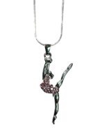 Кулон с цепочкой "Гимнастка в перевороте" - Белый