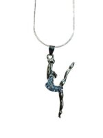 Кулон с цепочкой "Гимнастка в перевороте" - Белый