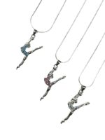 Кулон с цепочкой "Гимнастка в перевороте" - Белый